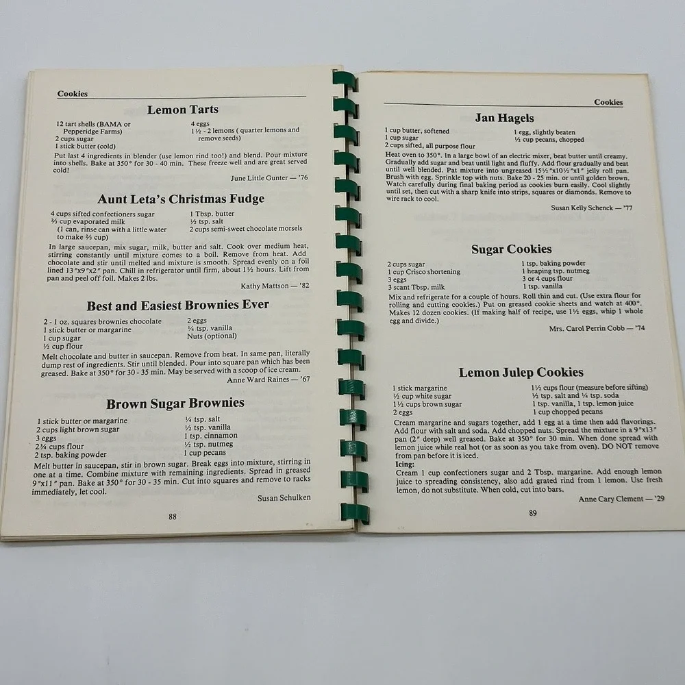 Vtg Hasty Elementary School PTA Cookbook Southern N.C. Recipes Spiral‎ Bound
